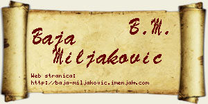 Baja Miljaković vizit kartica